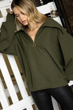 Heavenly Pullover Zipper Top - Olive
