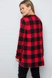 Buffalo Plaid Cardigan with Pockets