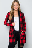 Buffalo Plaid Cardigan with Pockets