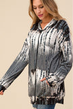 Shibori Tie Dye Zipper Hoodie