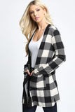 Buffalo Plaid Cardigan with Pockets