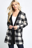 Buffalo Plaid Cardigan with Pockets