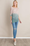 Dip Dye Ombre Asymmetric Cold Shoulder Top