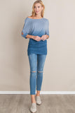 Dip Dye Ombre Asymmetric Cold Shoulder Top