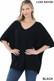 Luxe Rayon Oversized V-neck Top