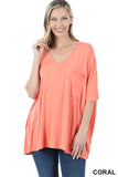 Luxe Rayon Oversized V-neck Top