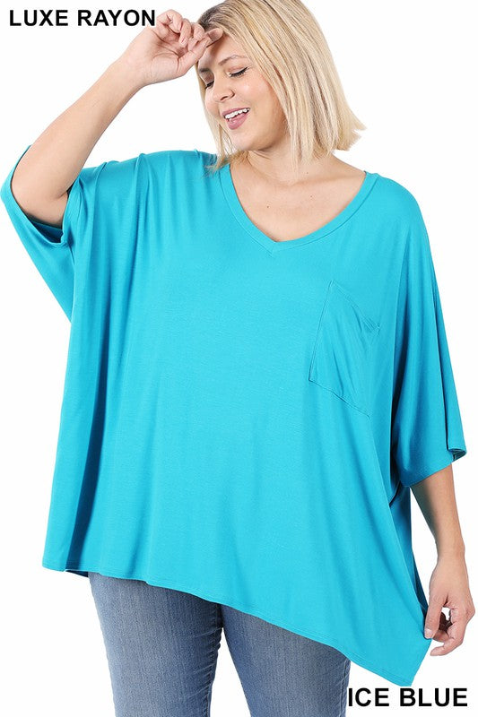 Luxe Rayon Oversized V-neck Top