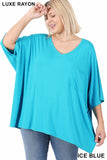 Luxe Rayon Oversized V-neck Top