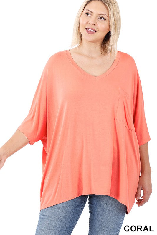 Luxe Rayon Oversized V-neck Top