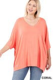 Luxe Rayon Oversized V-neck Top