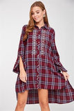 Embroidered Tartan Dream Shirt Dress