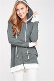 Front Zipper Light Knit Hoodie