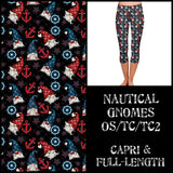 Nautical Anchor Gnomes Print Soft Leggings - Full or Capri
