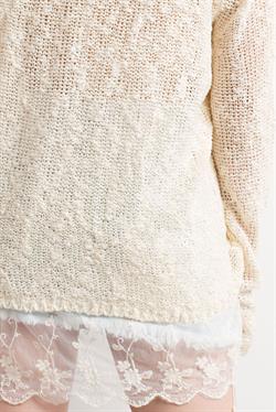 Knitted V-neck Lace Trimmed Sweater