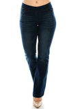 Comfy Dark Denim Jean Flare Pull On Jeggings