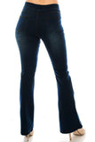 Comfy Dark Denim Jean Flare Pull On Jeggings