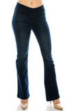 Comfy Dark Denim Jean Flare Pull On Jeggings