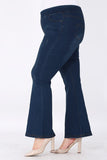 Comfy Dark Denim Jean Flare Pull On Jeggings