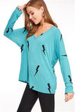 Lightning Bolt Teal Top
