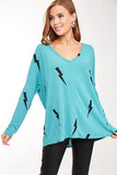 Lightning Bolt Teal Top