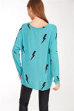 Lightning Bolt Teal Top