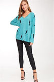 Lightning Bolt Teal Top