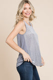 Sleek Gray Leopard Burnout Velvet Tank Top