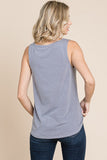 Sleek Gray Leopard Burnout Velvet Tank Top