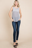 Sleek Gray Leopard Burnout Velvet Tank Top