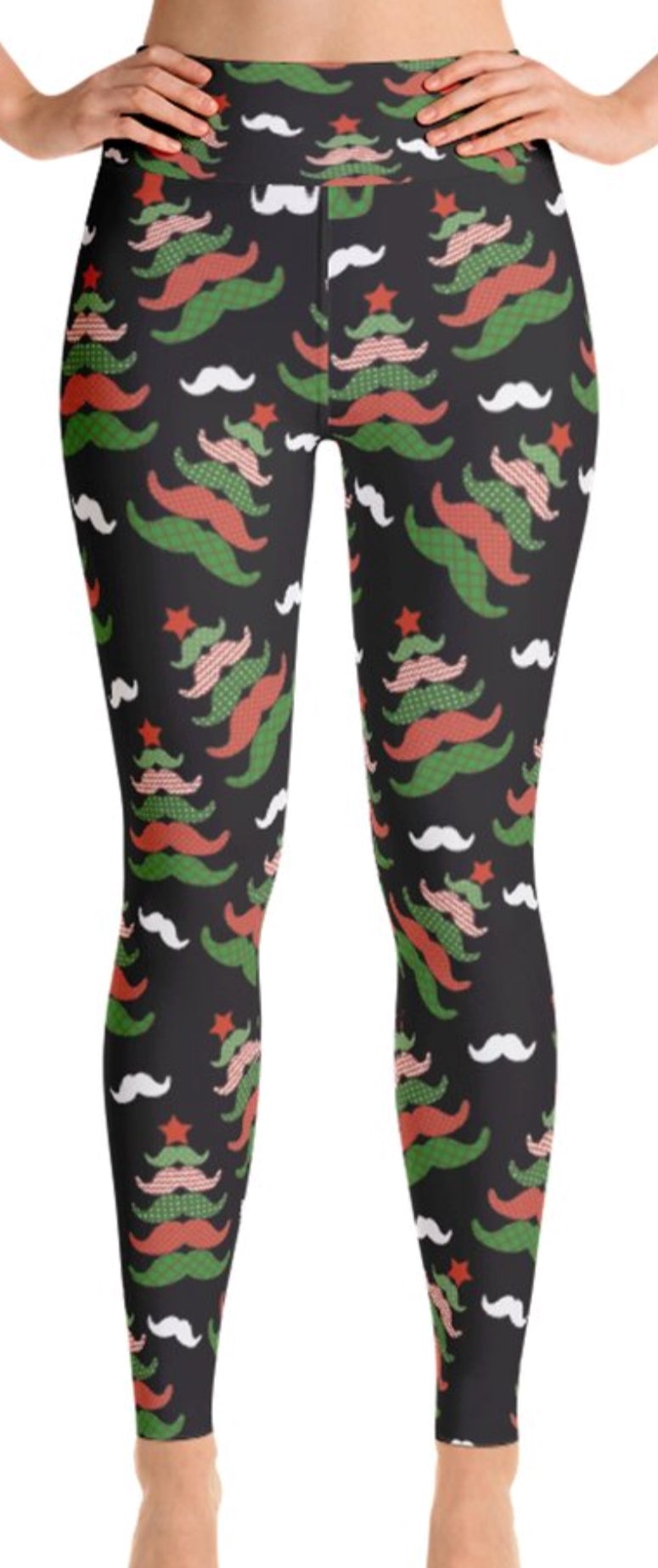 Mustache Christmas Tree Soft Leggings