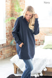Oversized Loose Fit V-Neck Tunic Sweatshirt