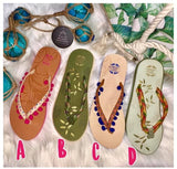 Pom Pom Sandal - Blue