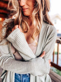 Soft Waffle Knit Cardigan w/ Thumbholes & Slouchy Pockets