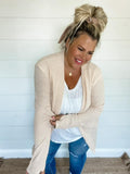 Soft Waffle Knit Cardigan w/ Thumbholes & Slouchy Pockets