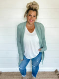Soft Waffle Knit Cardigan w/ Thumbholes & Slouchy Pockets
