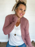 Soft Waffle Knit Cardigan w/ Thumbholes & Slouchy Pockets
