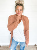 Soft Waffle Knit Cardigan w/ Thumbholes & Slouchy Pockets