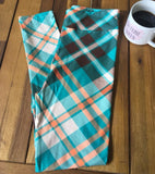 Retro 70's Color Plaid Print Leggings