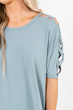 Criss Cross Lattice Shoulder Half Sleeve Side Split Hi - Low Hem Oversized Top