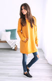 Oversized Loose Fit V-Neck Tunic Sweatshirt