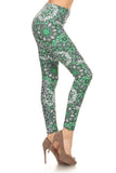 Irish Green Lace Mandala Print Leggings