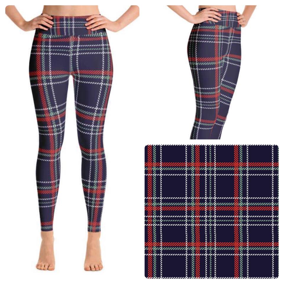 Navy plaid Leggings