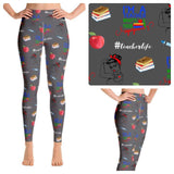 Teacher Life Print Soft Gray Leggings
