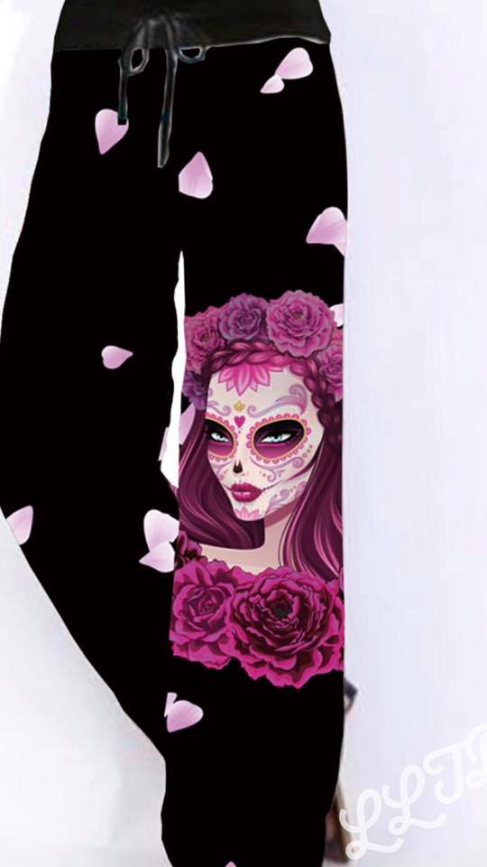 Sugar Skull Diva Lounger Pants with Pockets