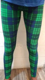 Green Blue Plaid Leggings