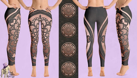 Rose Gold Mandala Print Leggings
