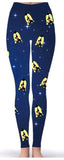 Enchanted Romance Print Leggings - Classic Storybook Blue Comfort Stretch