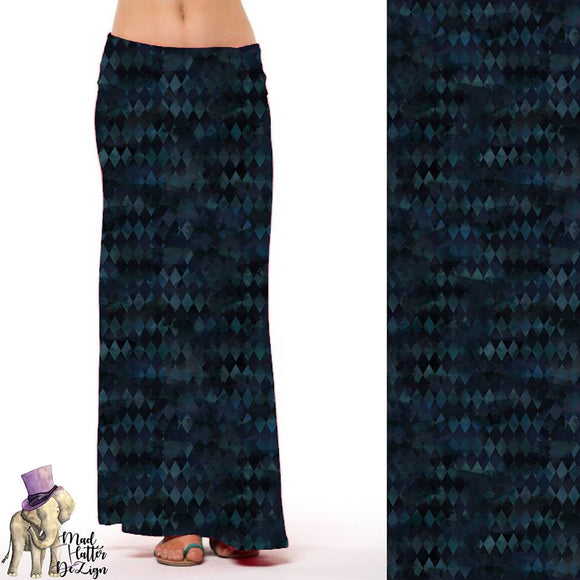 Diamond Blue Maxi Skirt / Strapless Dress