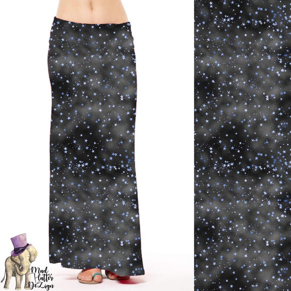 Starry Night Blue Maxi Skirt / Strapless Dress