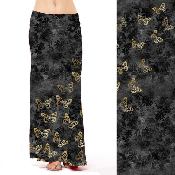 Golden Butterflies Maxi Skirt / Strapless Dress